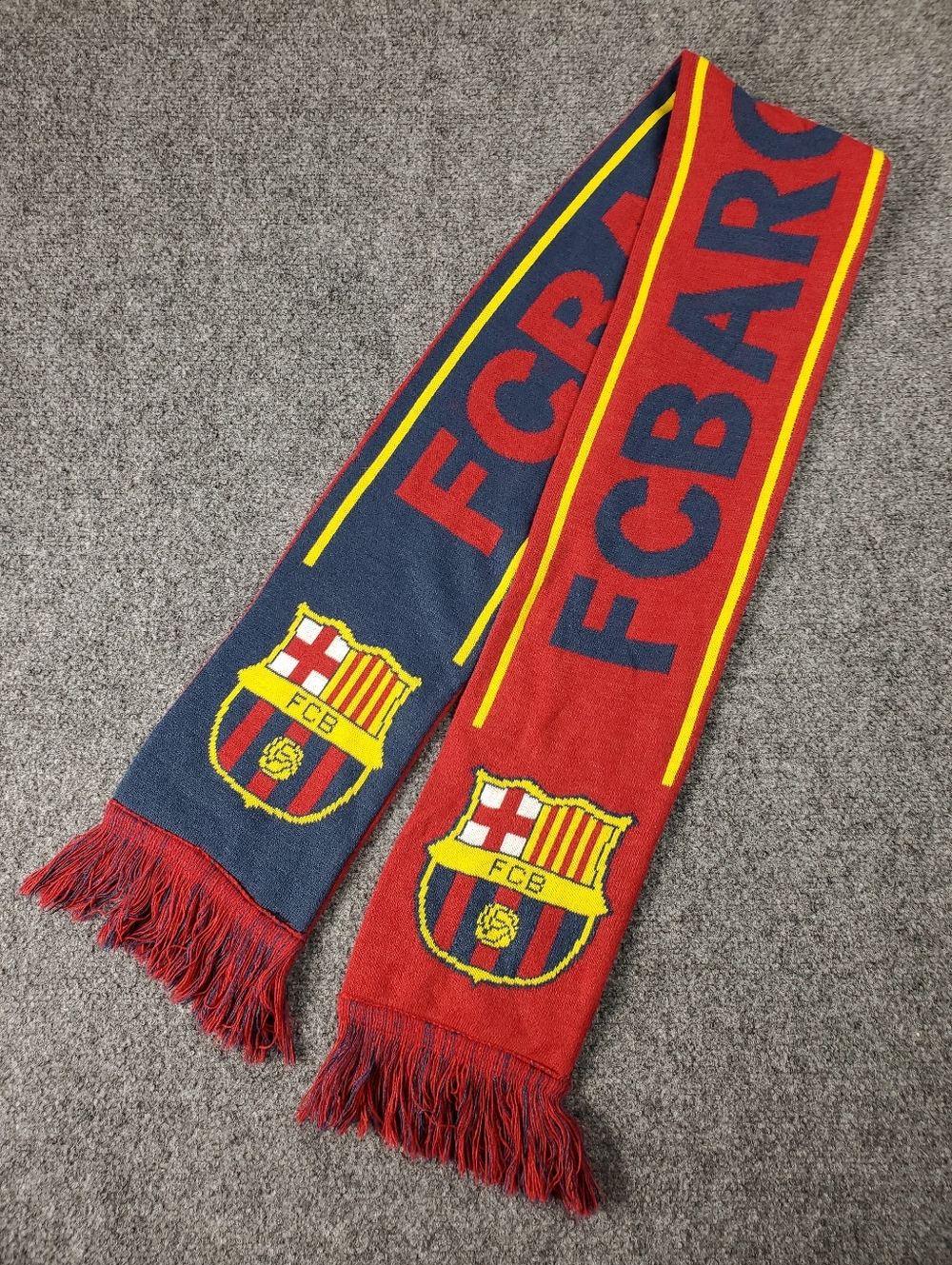 FC Barcelona Official Licensed Scarf Soccer Futbol Red Blue Knit Fringed